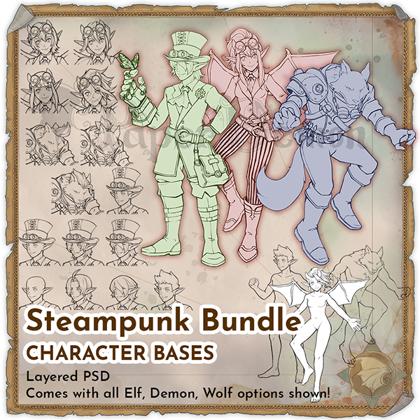 Steampunk Character base bundle